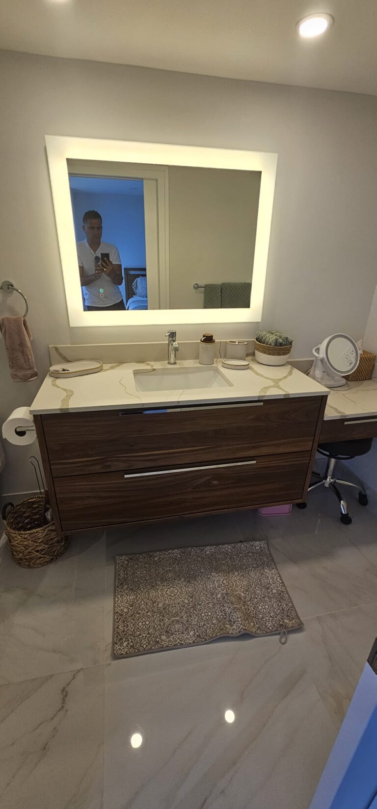 bathroom glass light