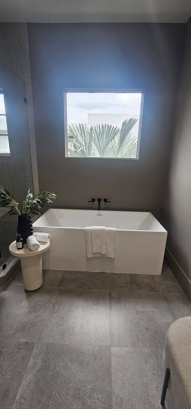 bathroom patio and shower construction