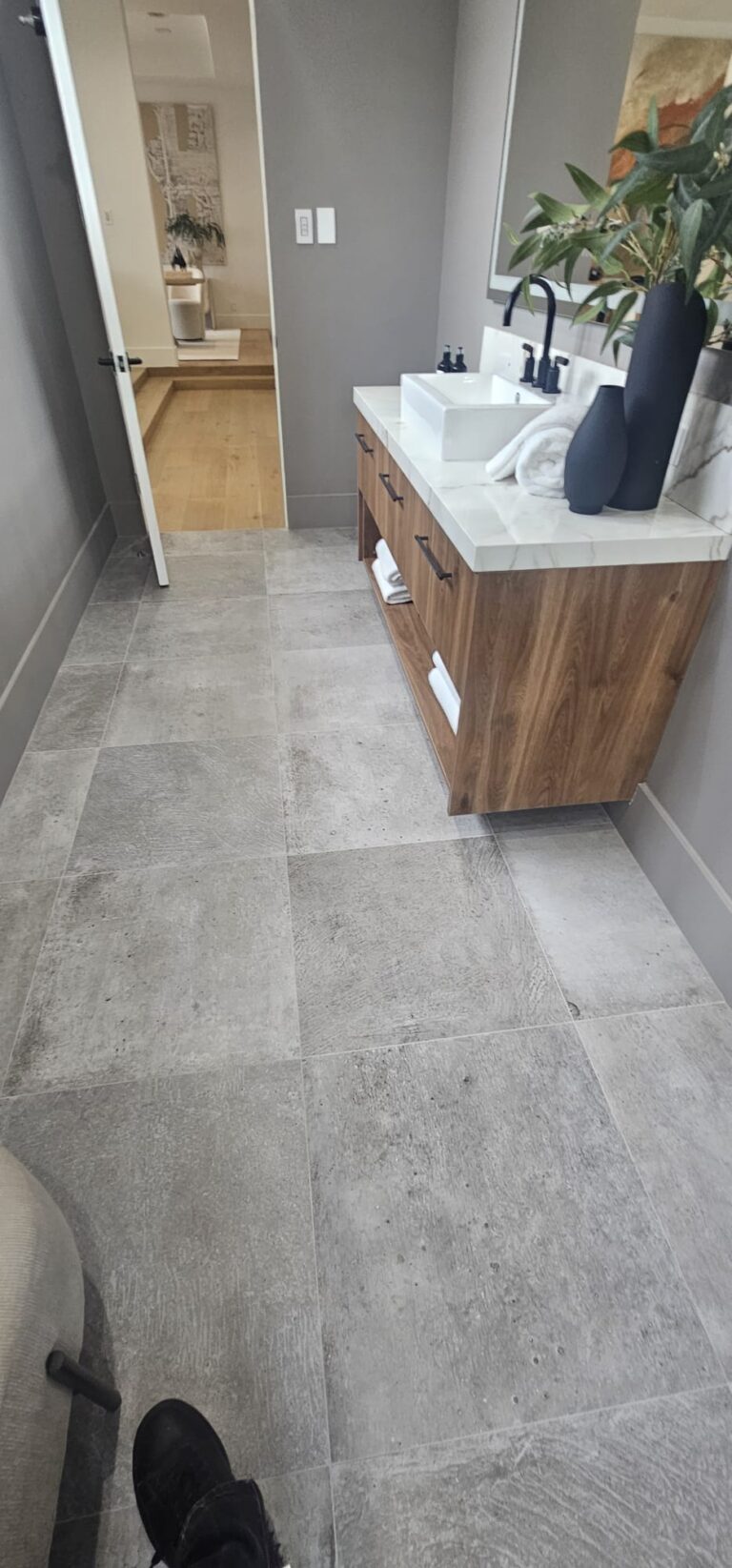 bathroom patio floor construction